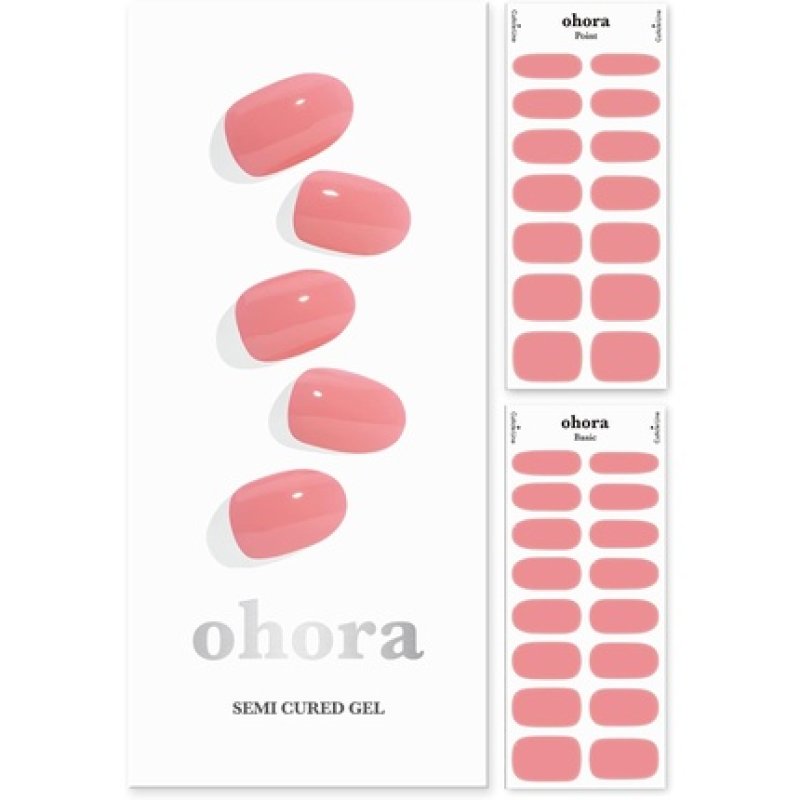 ohora Semi Cured Gel Nail Strips N Cream Glow - Works with Any Nail Lamps Salon-Quality Long Lasting Easy to Apply &