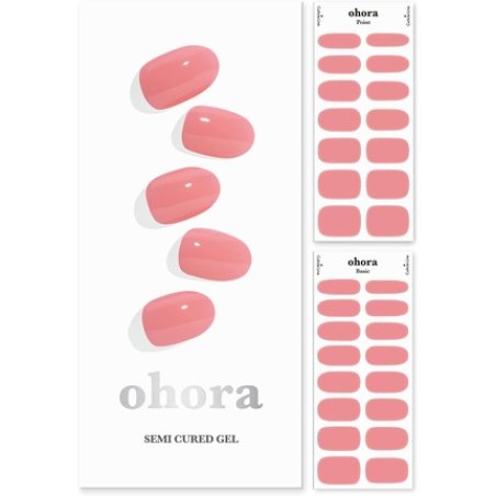 ohora Semi Cured Gel Nail Strips N Cream Glow - Works with Any Nail Lamps Salon-Quality Long Lasting Easy to Apply &