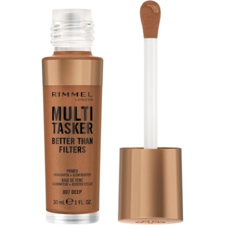 Rimmel Multi Tasker Better Than Filters 3 in 1 Skin Primer Glow Booster and Highlighter Infused with Vitamins C Vegan