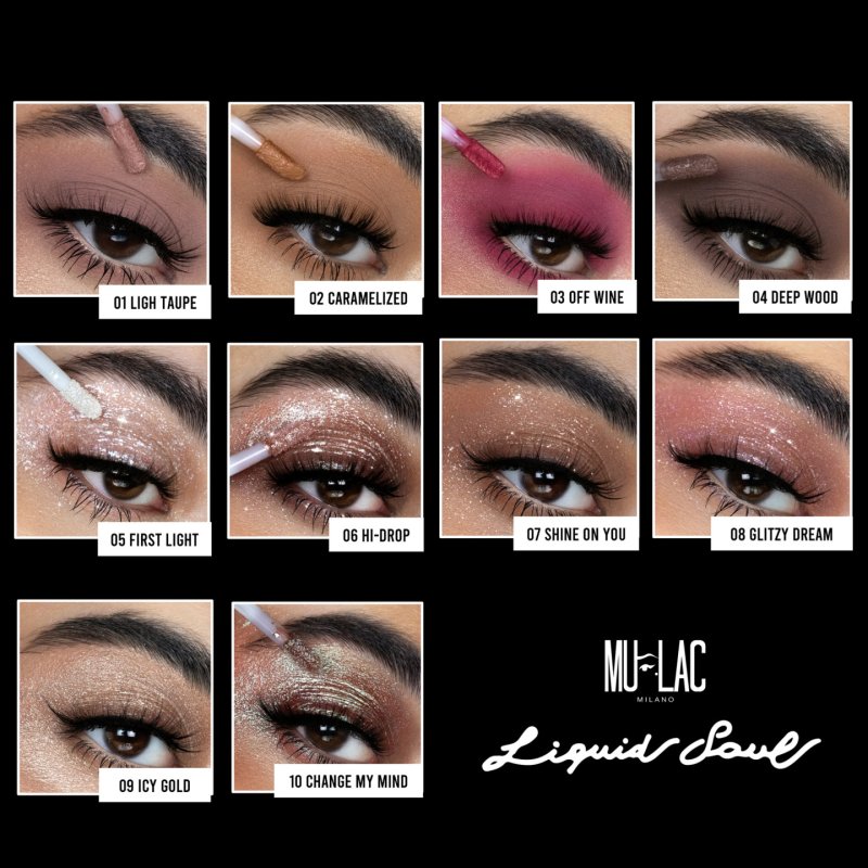 Mulac Cosmetics Liquid Soul All over Face Liquid Pigment Metallic Pigment Liquid Eyes Face Lips 06 HI-DROP Vegan 4ml