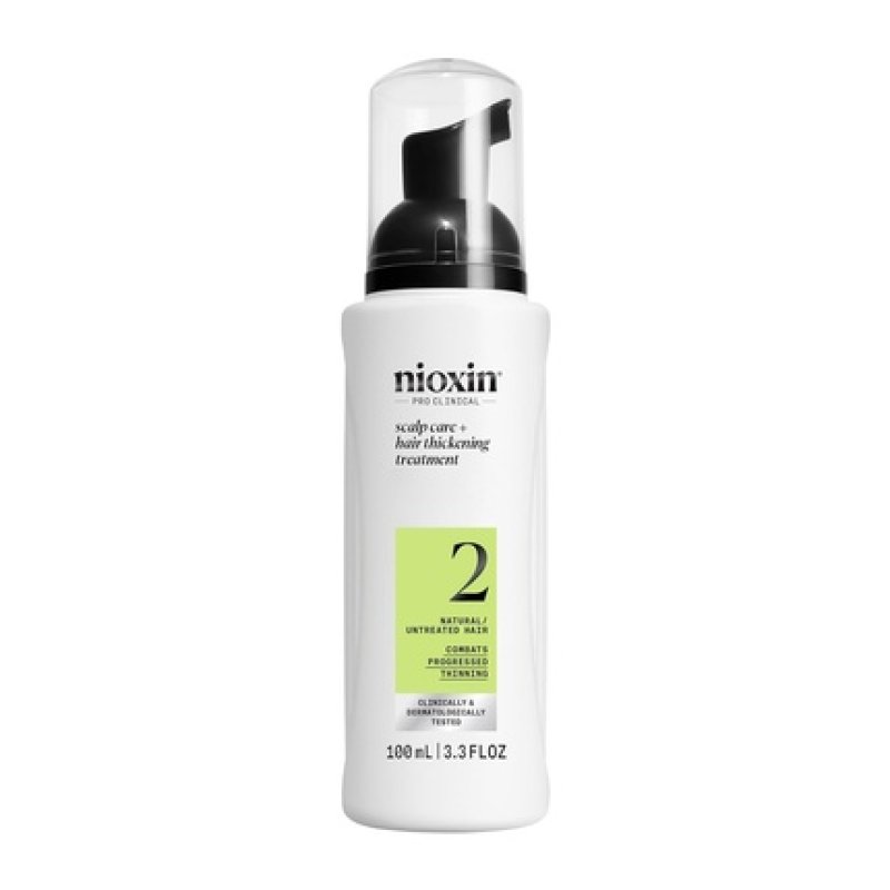 Nioxin Scalp Hair System 2 Hair Thickening Treatment with Niacinamide Serum for Untreated, Visibly Thinning Hair with