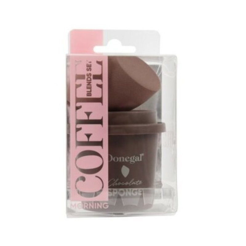 DONEGAL Morning Coffee Chocolate Makeup Sponge with Case