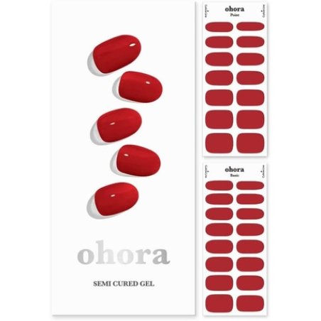 ohora Semi Cured Gel Nail Strips N Addict - Works with Any Nail Lamps Salon-Quality Long Lasting Easy to Apply & Remove