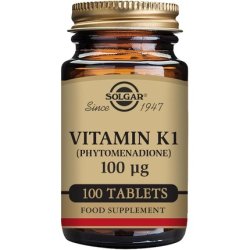 Solgar Vitamin K1 100µg Tablets - Supports Liver and Healthy Bones - Vegan, Gluten Free and Kosher