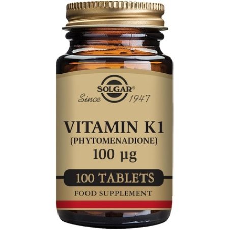 Solgar Vitamin K1 100µg Tablets - Supports Liver and Healthy Bones - Vegan, Gluten Free and Kosher