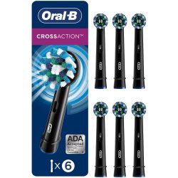 Oral-B CrossAction Replacement Brush Heads, Black, 6-Count