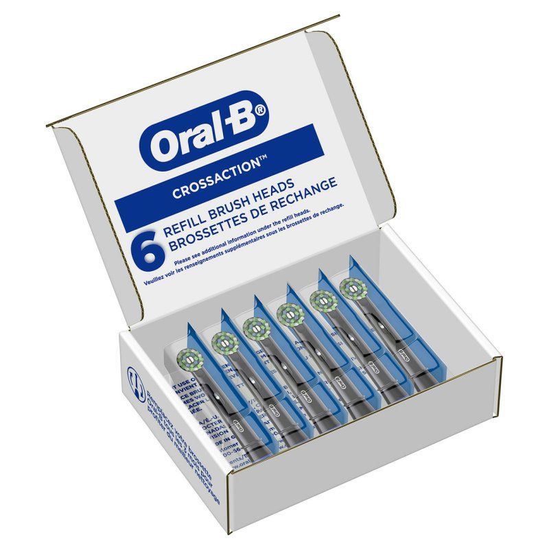 Oral-B CrossAction Replacement Brush Heads, Black, 6-Count