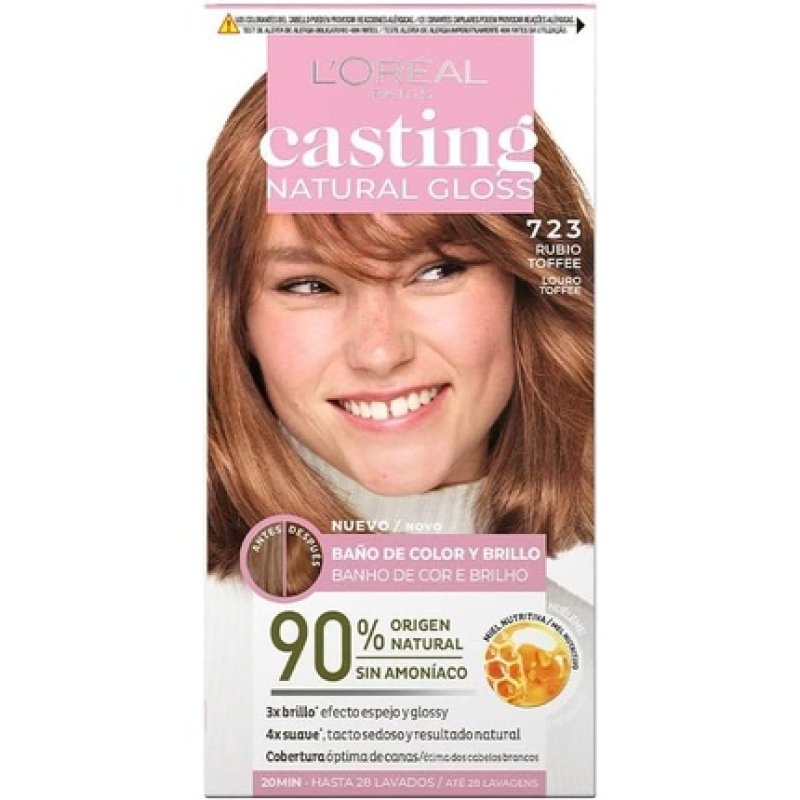 L'Oréal Paris Casting Natural Gloss Permanent Colouring 723 Blonde Toffee 90% Natural Origin