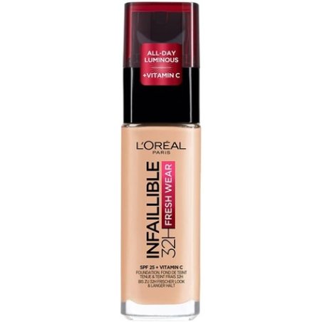 L'Oréal Paris Waterproof and Long-Lasting Liquid Foundation with SPF 25 Infaillible 32H Fresh Wear Make-up 180 Rose