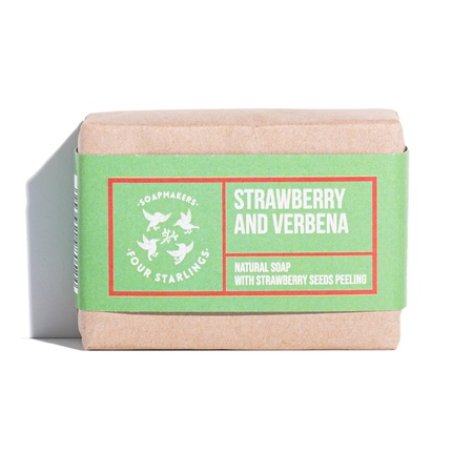 Natural Eco Strawberry and Verbena Peeling Bar Soap 110g