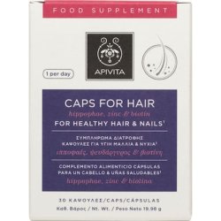 Apivita Holistic Hair Care Dietary Supplement Capsules For Healthy Hair And Nails With Sea Buckthorn - 30 Capsules