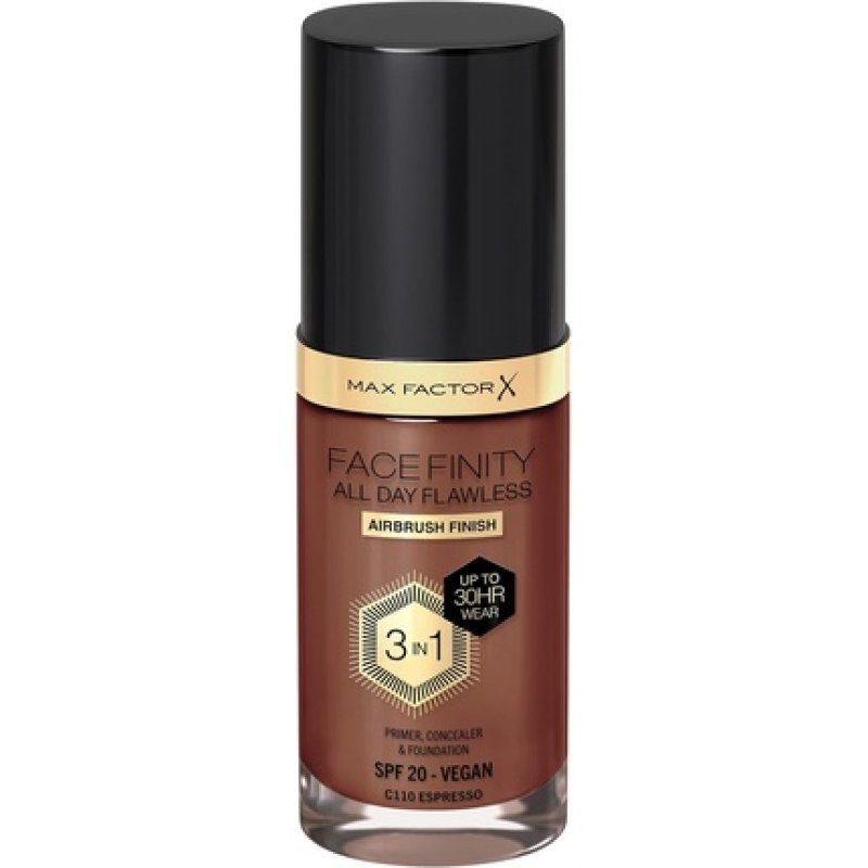 Max Factor Facefinity 3-in-1 All Day Flawless Liquid Foundation SPF 20 110 Espresso 30ml