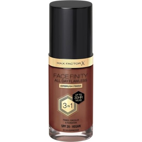 Max Factor Facefinity 3-in-1 All Day Flawless Liquid Foundation SPF 20 110 Espresso 30ml