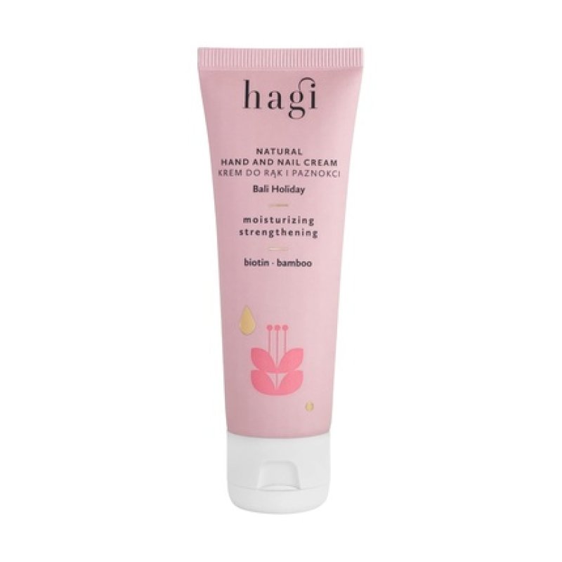 Hagi Bali Holiday Natural Hand and Nail Cream with Biotin, Cucumber Extract, Hibiscus Extract, Bamboo Extract, Shea