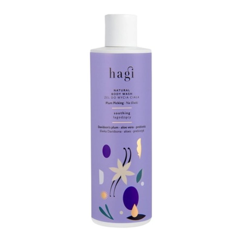 Hagi Plum Picking Natural Shower Gel with Australian Davidson Plum, Vanilla, Aloe, Panthenol, and Prebiotics 300ml