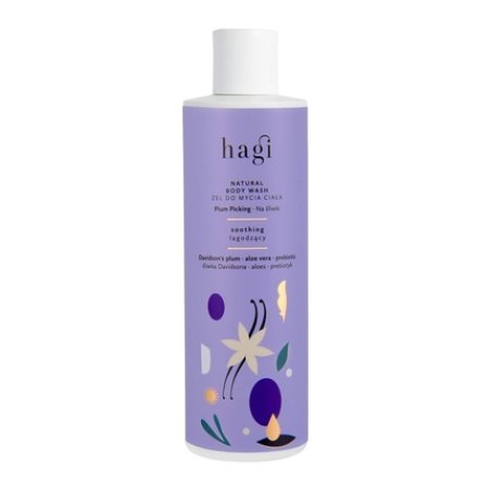 Hagi Plum Picking Natural Shower Gel with Australian Davidson Plum, Vanilla, Aloe, Panthenol, and Prebiotics 300ml
