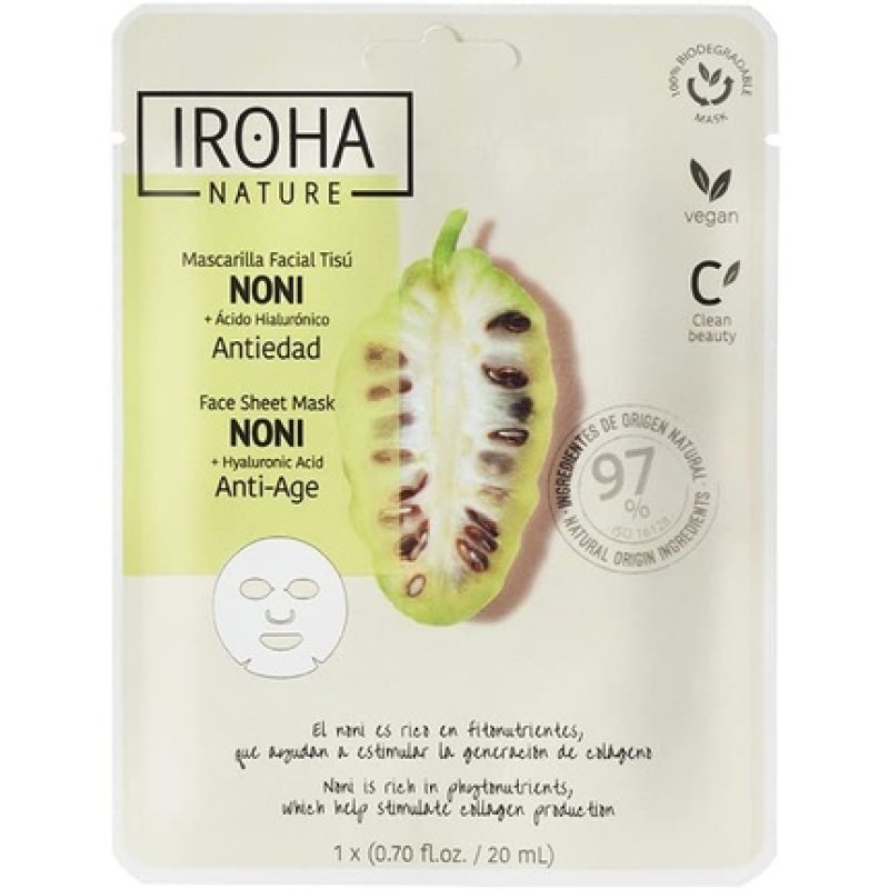 Iroha Nature Anti-Aging Face Mask with Noni and Hyaluronic Acid