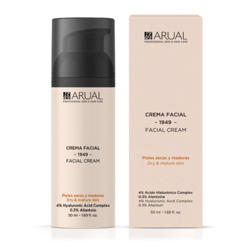 Arual Face Cream for Dry and Mature Skin with Hyaluronic Acid and Allantoin