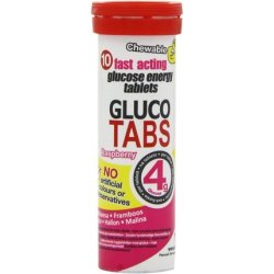Glucotabs Juicy Raspberry Fast Acting Glucose 10 Tabs