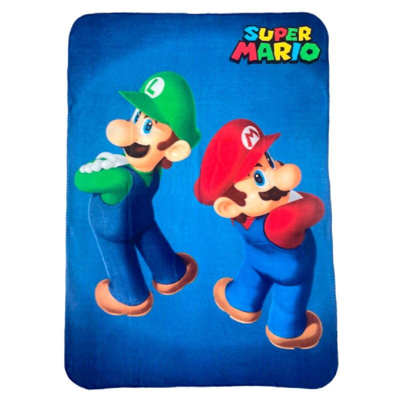 Nintendo - Super Mario - Plaid Polaire Mario et Luigi 100 x 140cm
