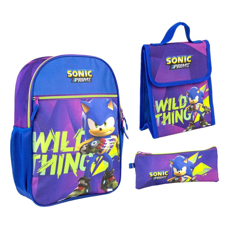 Sonic Prime pencil case lunch box backpack 42cm