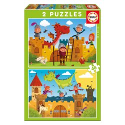 Puzzle Educa compatible - Dragons et Chevaliers (2x48 pièces)