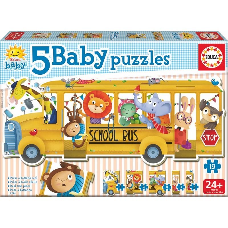 Puzzle Educa compatible Baby - Autobus (5 puzzles)