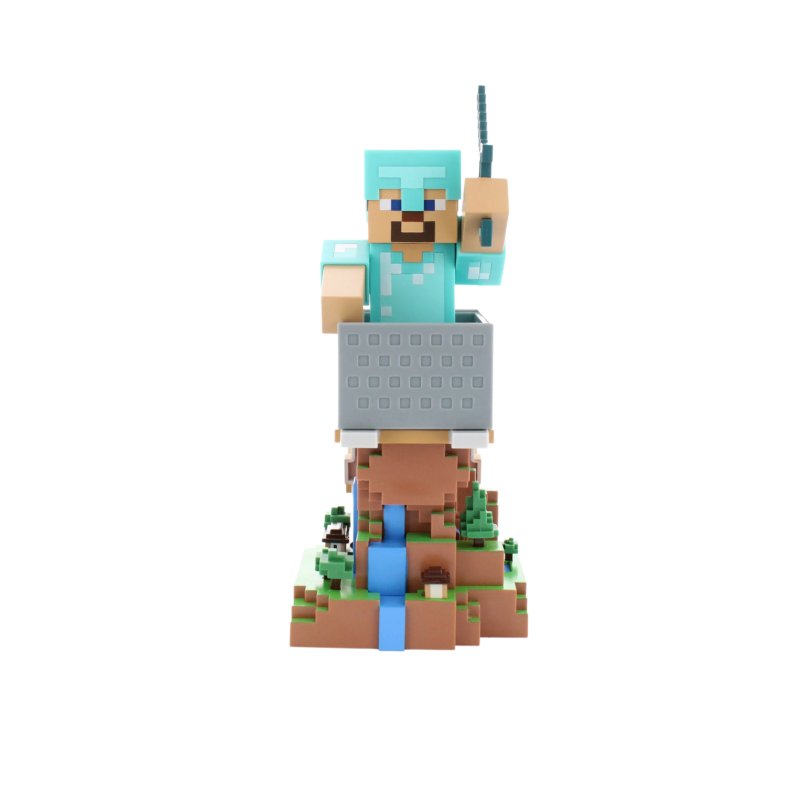 MINECRAFT - Steeve en Armure - Support Manette & Portable - 20cm