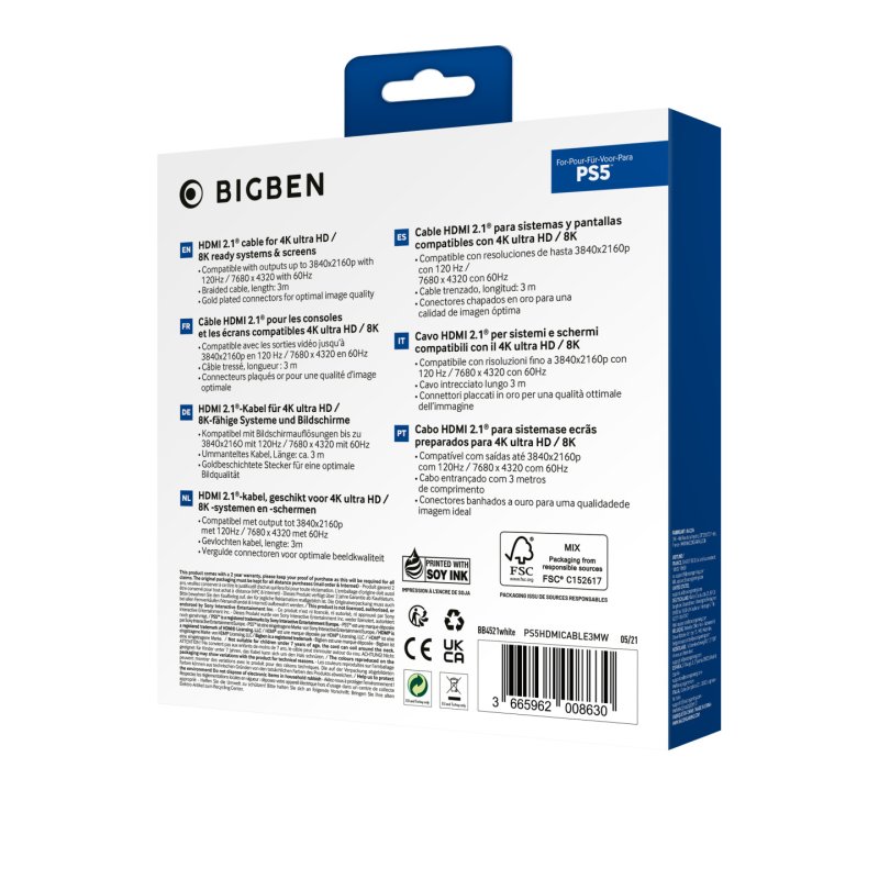 NACON PS5HDMICABLE3MW câble HDMI 3 m HDMI Type A (Standard) Blanc