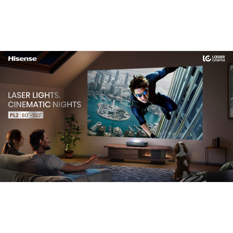 Hisense Laser TV PL2 data projector Ultra short throw projector 2700 ANSI lumens DLP UHD 4K (3840x2160) 3D Black