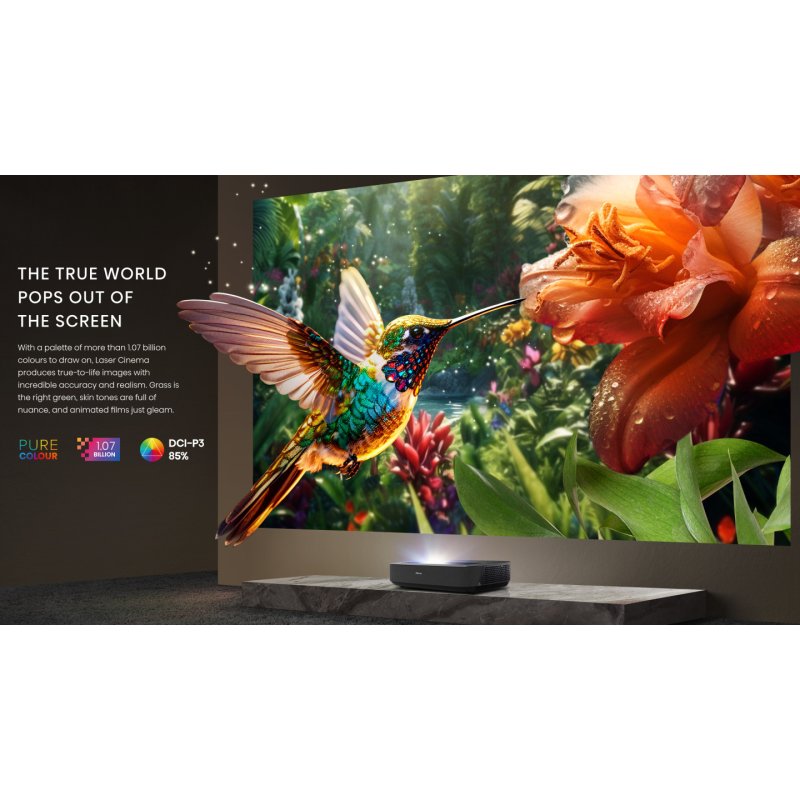 Hisense Laser TV PL2 data projector Ultra short throw projector 2700 ANSI lumens DLP UHD 4K (3840x2160) 3D Black