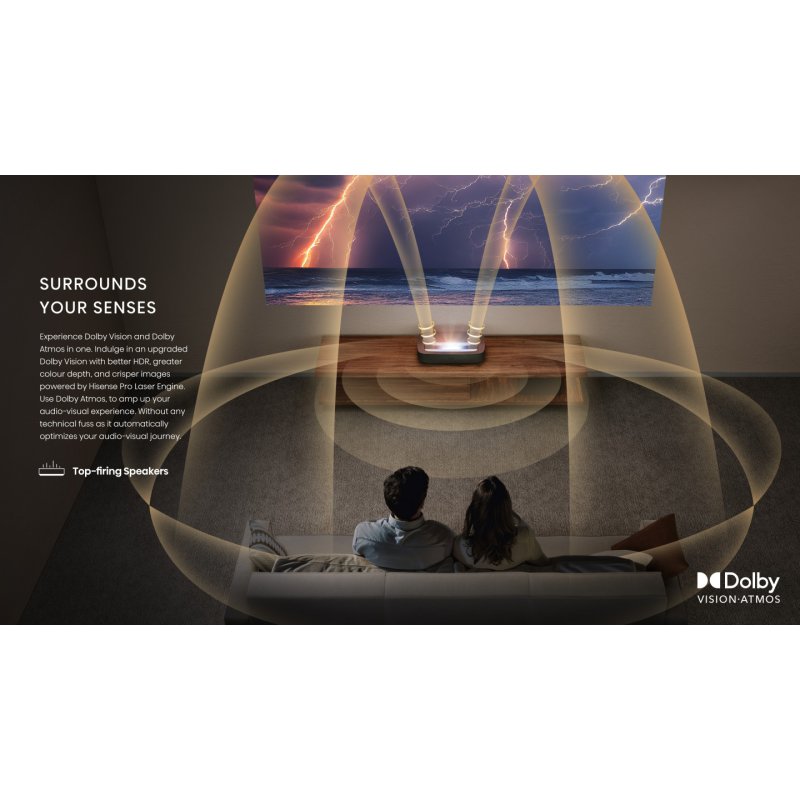 Hisense Laser TV PL2 data projector Ultra short throw projector 2700 ANSI lumens DLP UHD 4K (3840x2160) 3D Black