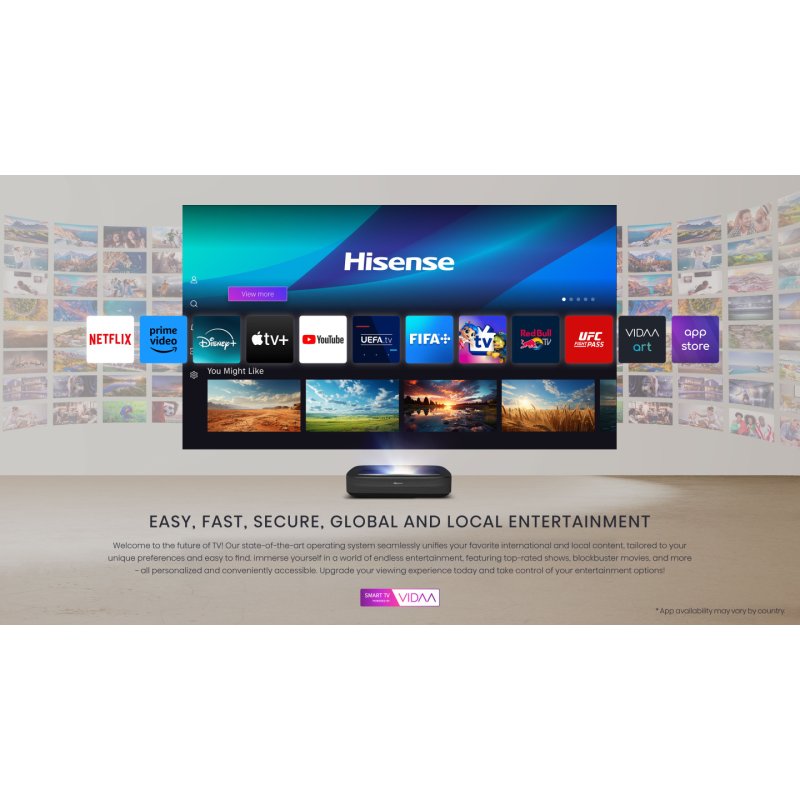 Hisense Laser TV PL2 vidéo-projecteur Projecteur à focale ultra courte 2700 ANSI lumens DLP UHD 4K (3840x2160)