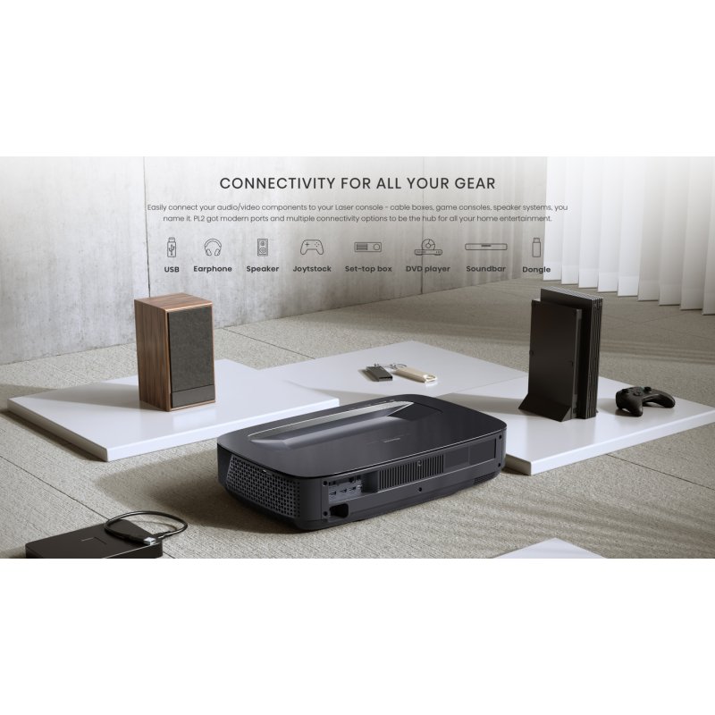 Hisense Laser TV PL2 data projector Ultra short throw projector 2700 ANSI lumens DLP UHD 4K (3840x2160) 3D Black