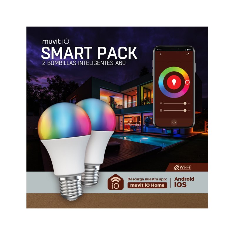 Muvit MIOPAK007 éclairage intelligent Ampoule intelligente Wi-Fi 9 W