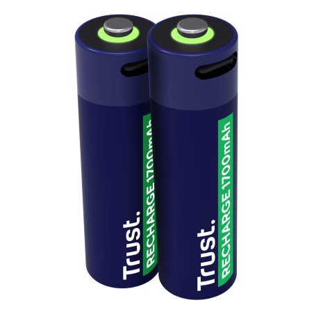 Pack de 2 piles rechargeables par USB-C Trust type AA - 1700 mAh (R06)