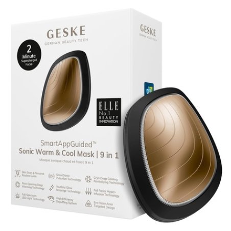 GESKE SmartAppGuided Sonic Warm & Cool Mask 9 in 1 Beauty LED Face Mask Facial Glow Full Spectrum LED Light Best Face