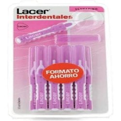 INTERPROXIMAL Ultra-Thin Straight Interdental Brush 10 Units Bi-Material and Non-Slip Handle Flexible Neck Maximum