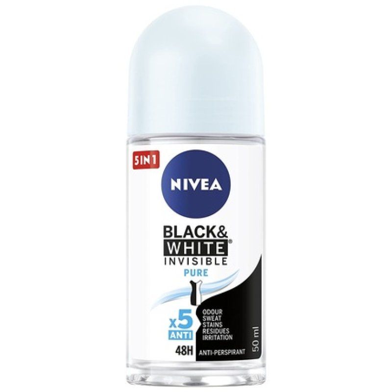 NIVEA Black&White Invisible Pure Roll-On Antiperspirant 50ml