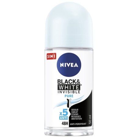 NIVEA Black&White Invisible Pure Roll-On Antiperspirant 50ml