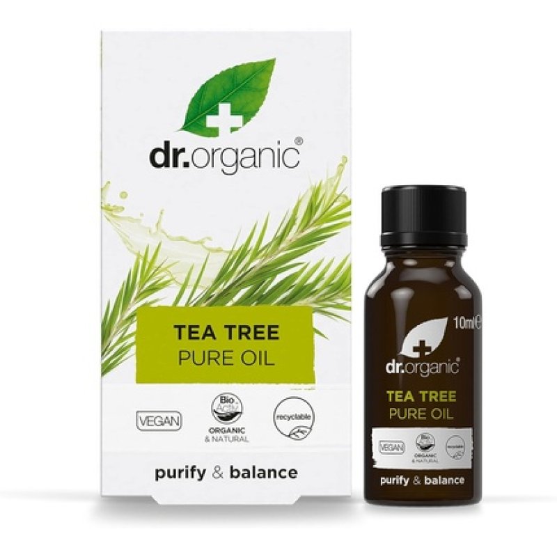 Dr Organic Tea Tree Pure Oil Natural Vegan Cruelty Free Paraben & SLS Free 10ml