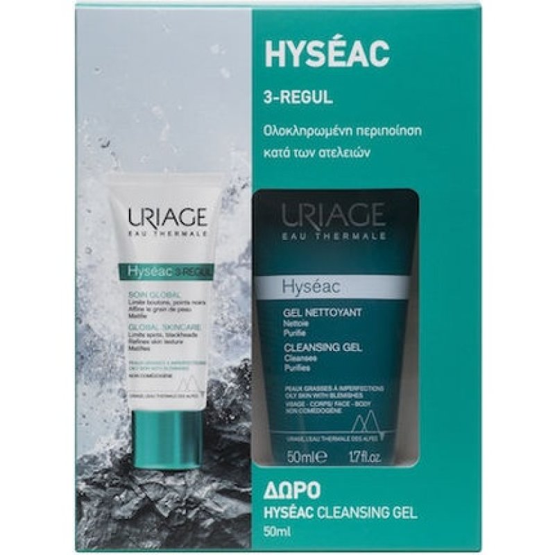 Uriage Promo Hyseac 3-Regul Anti-Blemish Global Care 40ml With Cleansing Gel 50ml