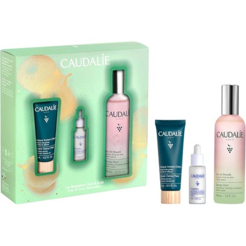 Caudalie Prep & Glow Bestsellers Set - Full Size Beauty Elixir Free Instant