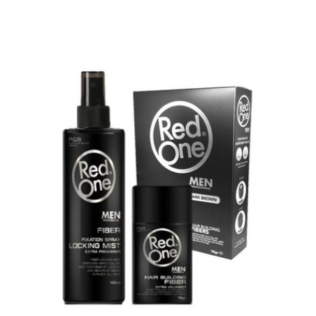 Redone Fiber Dark Brown 12g and Fixation Spray Hair Filler