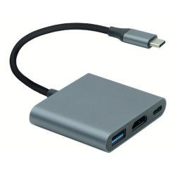 ROLINE 12.03.3199 USB graphics adapter 3840 x 2160 pixels Grey