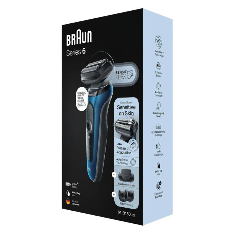Braun Series 6 61-B1500s Rasoir à grille Tondeuse Bleu