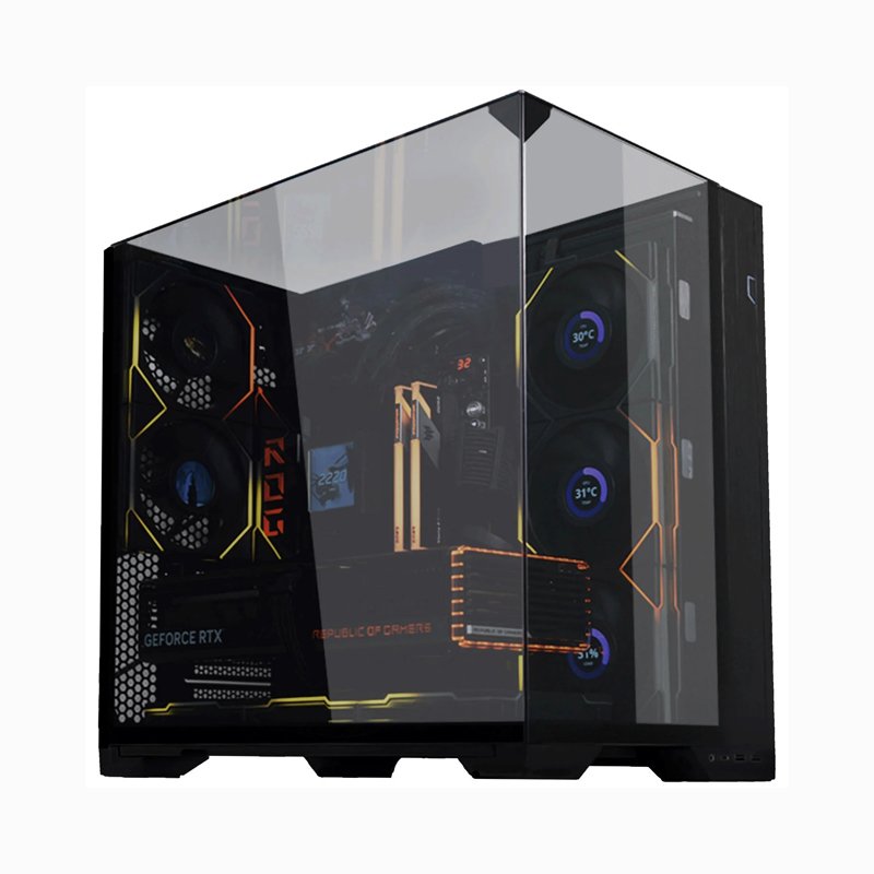 Lian Li O11 Vision Compact PC-Gehäuse, Midi-Tower, E-ATX, Tempered Glass - schwarz