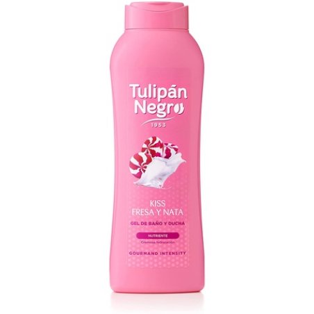 Black Tulip Shower Gel Strawberry And Cream, Pink, Sweet, 720 Milliliters
