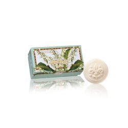 Saponificio Artigianale Fiorentino Lily of the Valley Soap Box with 6 Round Guest Soaps Carved with Florentine Lily 6 x