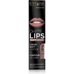 Eveline Cosmetics Zest.02 Oh My Lipstick Matte Liquid with Lip Pencil 5ml 02 Milky Chocolate
